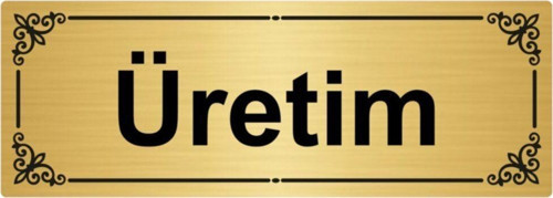 Üretim 7X20Cm Altın Renk Metal Yönlendirme Levhası