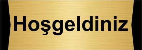Hoşgeldiniz 5X20Cm Altın Renk Metal Yönlendirme Levhası