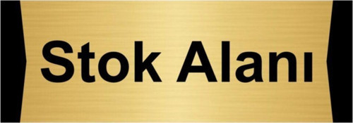 Stok Alanı 10X20Cm Altın Renk Metal Yönlendirme Levhası