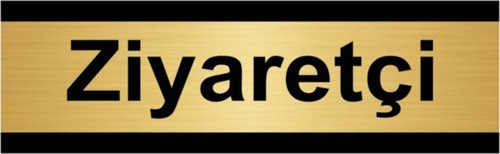Ziyaretçi 10X20Cm Altın Renk Metal Yönlendirme Levhası