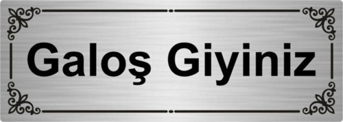 Galoş Giyiniz 7X20Cm Gümüş Renk Metal Yönlendirme Levhası
