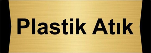 Plastik Atık 5X20Cm Altın Renk Metal Yönlendirme Levhası