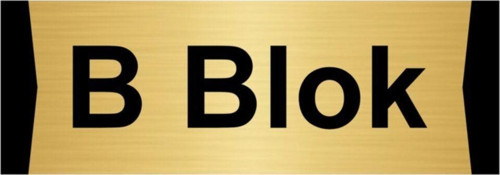 B Blok 10X20Cm Altın Renk Metal Yönlendirme Levhası