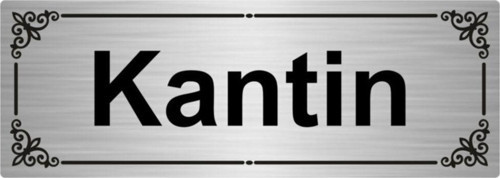 Kantin 7X20Cm Gümüş Renk Metal Yönlendirme Levhası