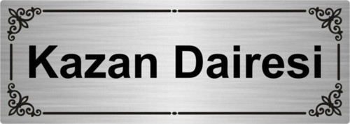 Kazan Dairesi 7X20Cm Gümüş Renk Metal Yönlendirme Levhası