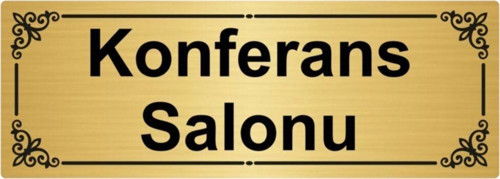 Konferans Salonu 7X20Cm Altın Renk Metal Yönlendirme Levhası