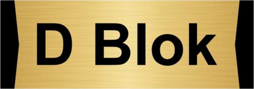 D Blok 10X20Cm Altın Renk Metal Yönlendirme Levhası