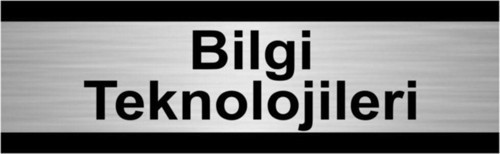 Bilgi Teknolojileri 7X20Cm Gümüş Renk Metal Yönlendirme Levhası