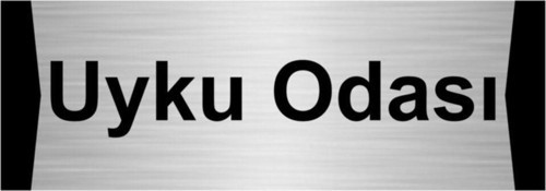 Uyku Odası 5X20Cm Gümüş Renk Metal Yönlendirme Levhası