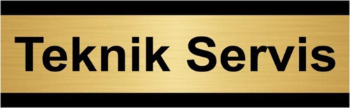 Teknik Servis 7X20Cm Altın Renk Metal Yönlendirme Levhası