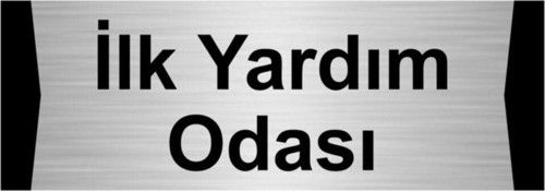 Ilk Yardım Odası 10X20Cm Gümüş Renk Metal Yönlendirme Levhası