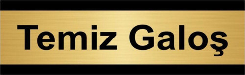 Temiz Galoş 7X20Cm Altın Renk Metal Yönlendirme Levhası