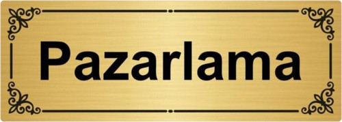 Pazarlama 7X20Cm Altın Renk Metal Yönlendirme Levhası