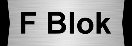 F Blok 7X20Cm Gümüş Renk Metal Yönlendirme Levhası