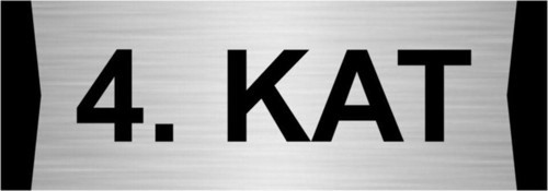 4.Kat 7X20Cm Gümüş Renk Metal Yönlendirme Levhası