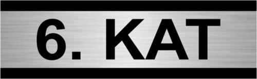 6. Kat 10X20Cm Gümüş Renk Metal Yönlendirme Levhası