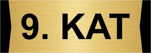9.Kat 7X20Cm Altın Renk Metal Yönlendirme Levhası