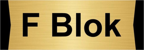 F Blok 5X20Cm Altın Renk Metal Yönlendirme Levhası