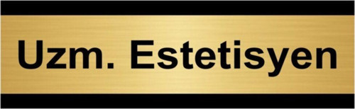 Uzm Estetisyen 10X20Cm Altın Renk Metal Yönlendirme Levhası