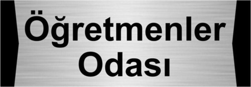 Öğretmenler Odası 7X20Cm Gümüş Renk Metal Yönlendirme Levhası