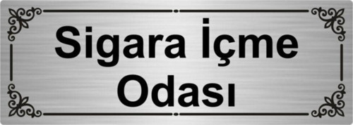 Sigara Içme Odası 7X20Cm Gümüş Renk Metal Yönlendirme Levhası