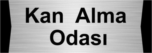 Kan Alma Odası 7X20Cm Gümüş Renk Metal Yönlendirme Levhası