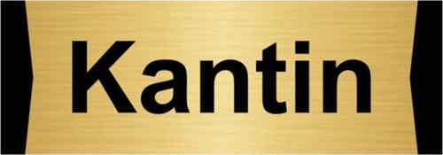 Kantin 10X20Cm Altın Renk Metal Yönlendirme Levhası