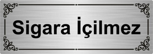 Sigara Içilmez 7X20Cm Gümüş Renk Metal Yönlendirme Levhası
