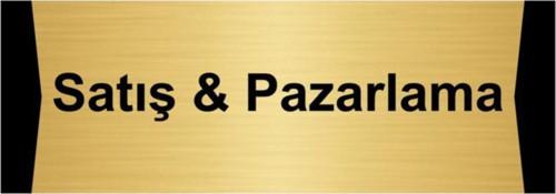 Satış & Pazarlama 7X20Cm Altın Renk Metal Yönlendirme Levhası