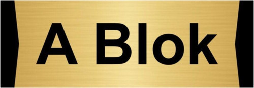 A Blok 7X20Cm Altın Renk Metal Yönlendirme Levhası