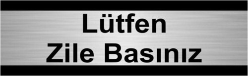 Lütfen Zile Basınız 10X20Cm Gümüş Renk Metal Yönlendirme Levhası