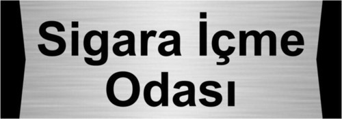 Sigara Içme Odası 7X20Cm Gümüş Renk Metal Yönlendirme Levhası