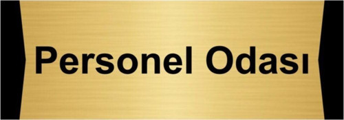 Personel Odası 7X20Cm Altın Renk Metal Yönlendirme Levhası