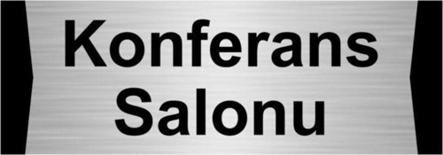 Konferans Salonu 10X20Cm Gümüş Renk Metal Yönlendirme Levhası
