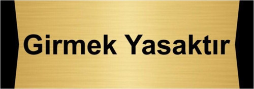Girmek Yasaktır 7X20Cm Altın Renk Metal Yönlendirme Levhası
