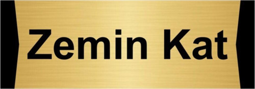 Zemin Kat 7X20Cm Altın Renk Metal Yönlendirme Levhası