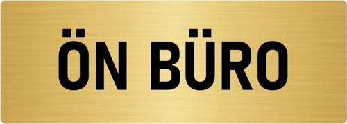 Metal Yönlendirme Levhası, Departman Kapı Isimliği Ön Büro 10X20 Cm Altın Renk