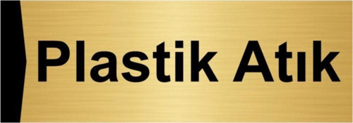Plastik Atık 7X20Cm Altın Renk Metal Yönlendirme Levhası