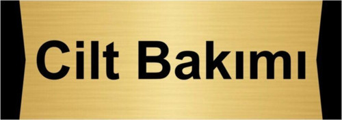 Cilt Bakımı 7X20Cm Altın Renk Metal Yönlendirme Levhası