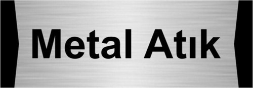 Metal Atık 7X20Cm Gümüş Renk Metal Yönlendirme Levhası
