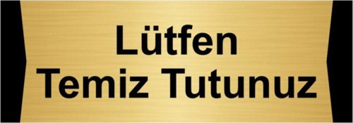 Lütfen Temiz Tutunuz 7X20Cm Altın Renk Metal Yönlendirme Levhası
