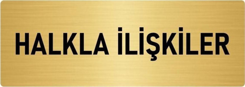 Metal Yönlendirme Levhası, Departman Kapı Isimliği Halkla Ilişkiler 7X20 Cm Altın Renk