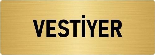 Metal Yönlendirme Levhası, Departman Kapı Isimliği Vestiyer 7X20 Cm Altın Renk