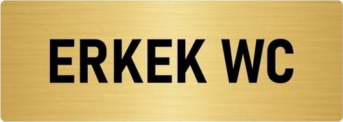 Metal Yönlendirme Levhası, Departman Kapı Isimliği Erkek Wc 10X20 Cm Altın Renk