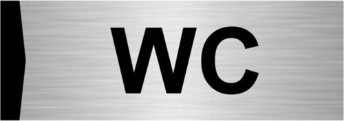 Wc 7X20Cm Gümüş Renk Metal Yönlendirme Levhası
