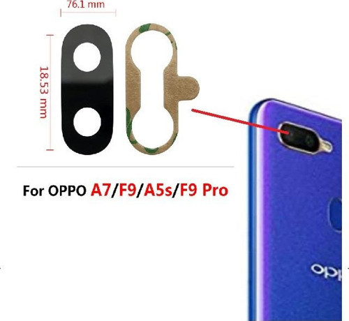 OPPO A5S Arka Kamera Camı Lens Yapışkanlı