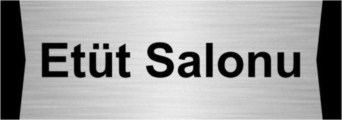 Etüt Salonu 7X20Cm Gümüş Renk Metal Yönlendirme Levhası