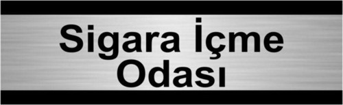 Sigara İçme Odası 7X20 Cm Gümüş Renk Metal Yönlendirme Levhası