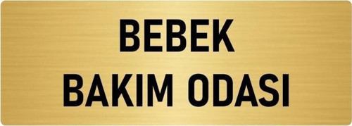 Metal Yönlendirme Levhası, Departman Kapı Isimliği Bebek Bakım Odası 7X20 Cm Altın Renk