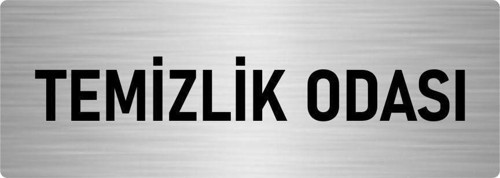 Metal Yönlendirme Levhası, Departman Kapı Isimliği Temizlik Odası 10X20 Cm Gümüş Renk